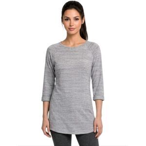 L.L. Bean Heathered Gray 100% Cotton Textured Dress/Tunic Size M